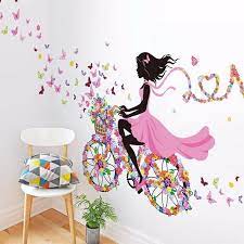 Erfly Flower Bike Girl Wall