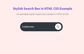 stylish search box in html css with icon