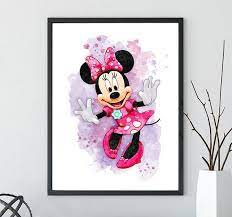 Minnie Mouse Wall Art Minnie Watercolor