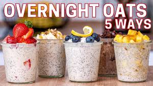 healthy overnight oats with yogurt and