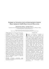 Pdf Empirical Investigation Of Government Green Procurement