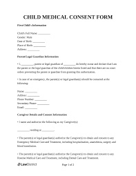 free child cal consent form
