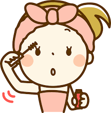 woman putting on mascara clipart free