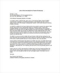 scholarship recommendation letter