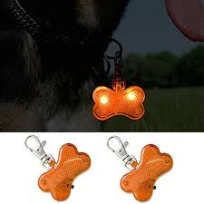 Higo Pack Of 2pcs Led Dog Tag Boneshape Light Up Id Tag Pet Safety Collar Pendants Lights Perfect Gift For Lovely Pets Fo Dog Leads Pet Safety Dog Collar Light