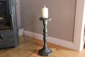 Large Cast Iron Candlestick Floor Metal