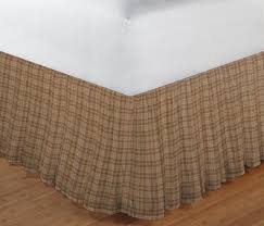 W170a Brown Check Plaid Queen Bed Skirt