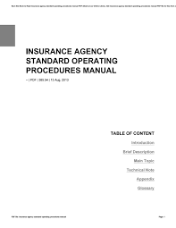 Ema team responsible for the detection and management of new safety signals associated with the use of substances included in caps. Insurance Agency Standard Operating Procedures Manual By Preseven66 Issuu