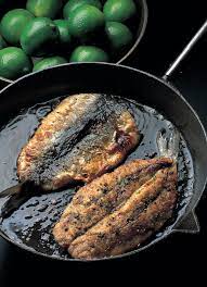 fried herring fillets with a lime