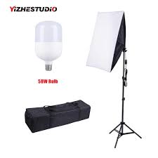 Yizhestudio Photo Studio Kit Softbox 50 70cm Lighting Box 220v 58w Bulbs With 2m Light Stand Photography Light Diffuser Kit Photo Studio Accessories Aliexpress