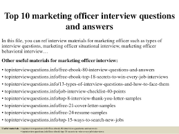 Top 10 Marketing Officer Interview Questions And Answers