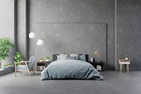 Bedroom Interior Concrete Wall