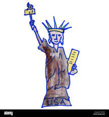 Statue liberty cartoon Banque d'images détourées - Alamy