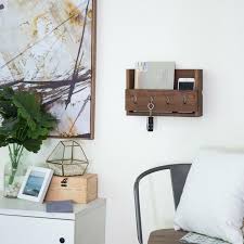 Brown Wooden Wall Mounted Mail