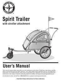 schwinn spirit trailer user manual pdf