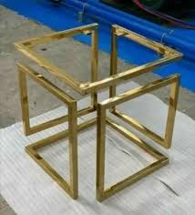 Golden Stainless Steel Square Table