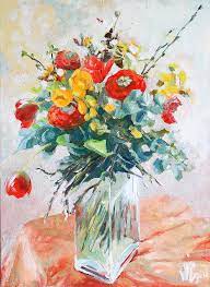 Colorful spring flowers oil painting by Vali Irina Ciobanu Painting by Vali  Irina Ciobanu - Pixels