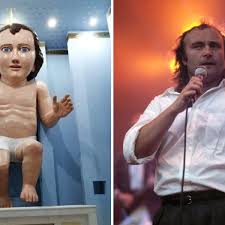 A bad luck brian meme. Take A Look At Me Now Baby Jesus Statue Resembles Phil Collins Phil Collins The Guardian