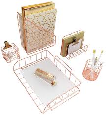 Organize now, pay over 6 weeks with afterpay. Blu Monaco Office Supplies Rose Gold Desk Accessories For Women 4 Piece Wire Rose Gold Desk Organizer Set Letter Sorter Paper Tray Pen Cup Magazine File Stationery Decor Amazon In Office Products