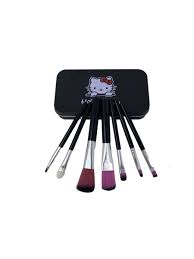 7 pcs of o kitty makeup brushes set with black metal box great christmas gift black
