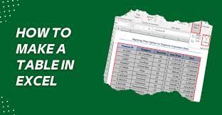 tables in excel organized data ysis