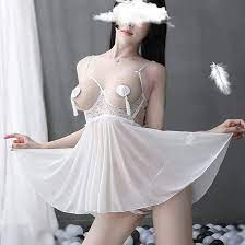 Amazon.co.jp: 新しい漏れ乳首魅力的なランジェリーレディースセクシーで情熱的な現実透明な誘惑乳首ナイトドレスセクシーなランジェリー, 白  : ファッション