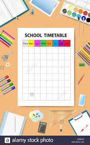 Vertically Oriented Vector With School Timetable Surrounded