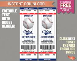 Baseball Ticket Invitation Template Free Printable Year