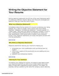 Writing An Objective For Resume Career Examples Example Your
