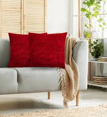 red chenille lushomes couch cushion