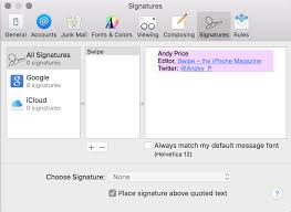 email signature on ios with html links