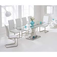 Amber Glass Extending Dining Table And