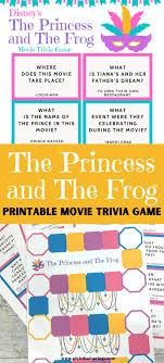 Questions or answers feature the month of august! Princess And The Frog Printable Trivia Game