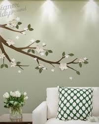 magnolia branch with 3d flowers leaves
