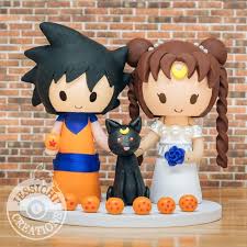 Check out our ball cake topper selection for the very best in unique or custom, handmade pieces from our party décor shops. Goku Princess Serenity With Luna Dragon Ball Z X Sailor Moon Inspired Wedding Cake Topper Wedding Cake Toppers Jessichu Creations