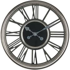 Wilko Skeleton Wall Clock Chrome