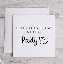 party card invitation acceptance card