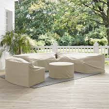 Patio Curved Sectional Sofa Cover Set