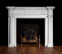 A Pure White Marble Fireplace In The