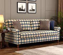 fabric sofa cotton blue checd