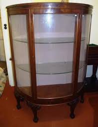 Vintage Bow Fronted China Cabinet With