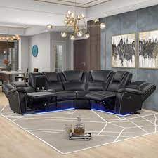 faux leather u shaped sectional sofa