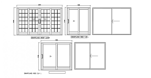 Sliding Door Elevation Dwg File