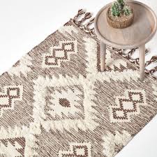 cream diamond kilim wool rug