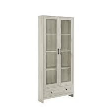 Corner Storage Cabinet In White Oak