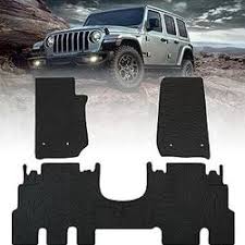 front and rear black floor mats