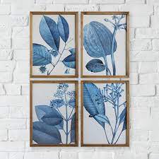 Blue Hued Botanical Framed Art Prints
