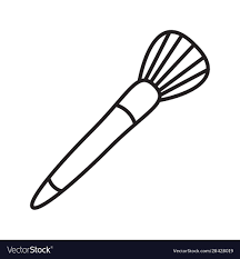 makeup brush linear icon royalty free