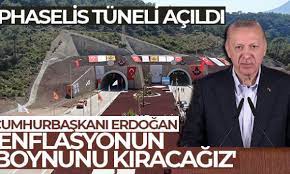 Phaselis Tüneli açıldı… Cumhurbaşkanı Erdoğan: 'Enflasyonun boynunu  kıracağız'