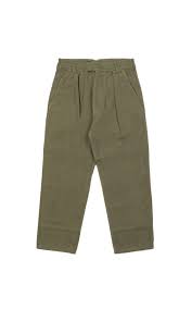 Mhl By Margaret Howell Wide Hem Trouser Soft Cotton Drill Olive